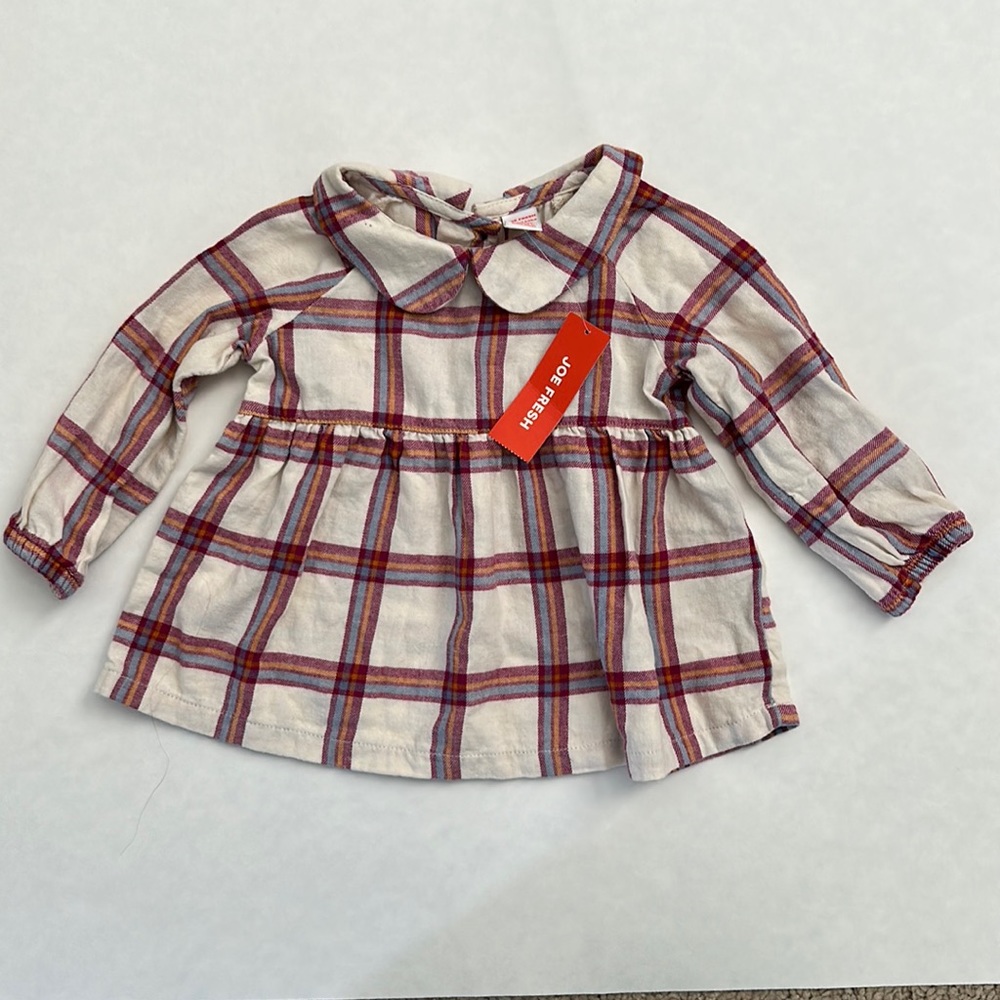 Joe Fresh baby girl plaid dress 3-6mo NWT